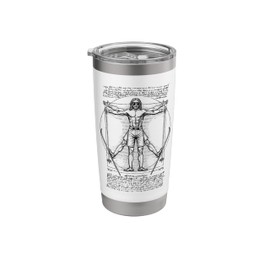 Skiing Skier Vitruvian Man Leonardo Da Vinci Vintage Skiers Stainless Steel Insulated Tumbler