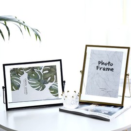 Black Photo Frame Decor with Plexiglas Desk Pictures Display 5x7 to 6x8 desktop Picture Frames,Vintage Style,for Photos, artwork, & More,Tabletop Display