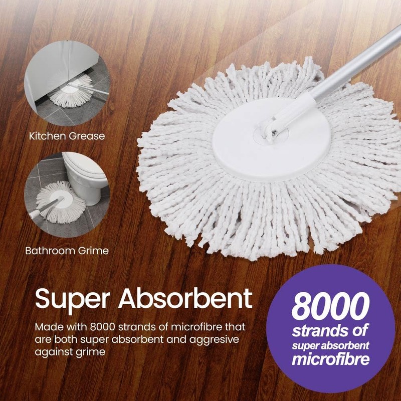White Magic Microfibre Mop Head – Fits White Magic Spin