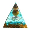 Tiger Eye Sphere Orgone Pyramid with Turquoise Stone Positive Energy