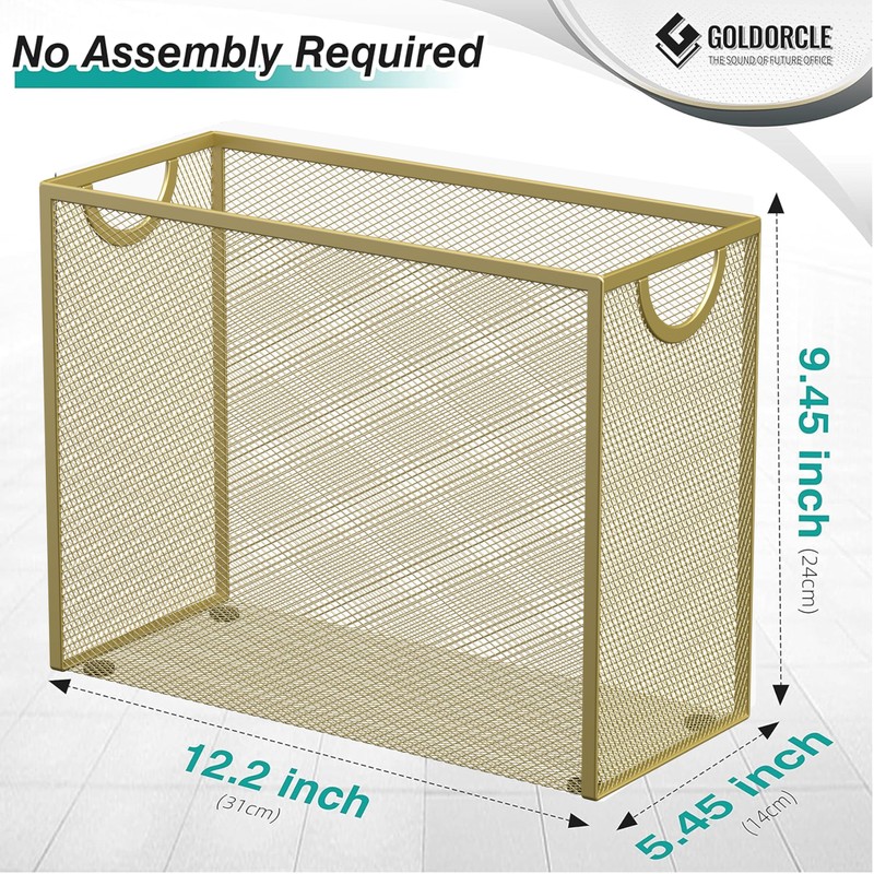 GoldOrcle Hanging File Organizer, Letter-size File Holder Filing Box with