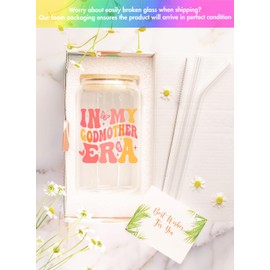 NewEleven Godmother Proposal Gifts - Will You Be My Godmother From GodChild - Mothers Day Gifts, Pregnancy Announcement Gifts For Godmother, Godmom, Godparents - 16 Oz Coffee Glass