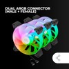 Mars Gaming MF-3AR, Kit 3x Fans 120 mm FDB, Inverted