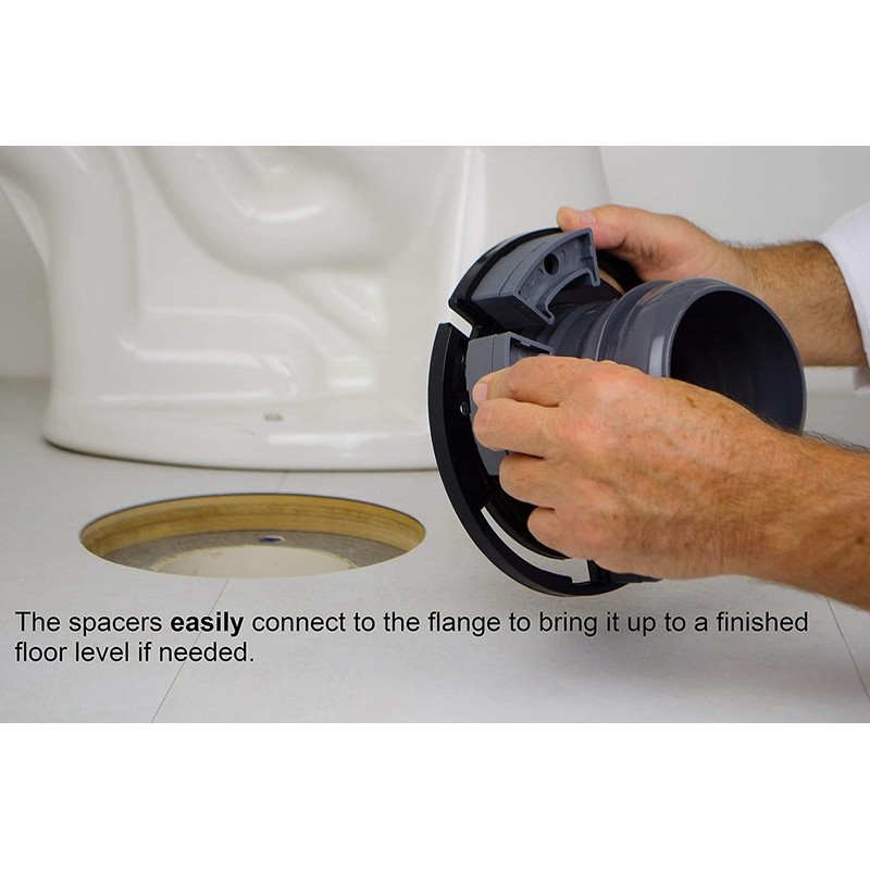 FlexOn 4-Inch Toilet Flange Repair Kit, No-Wax Commode Flange with