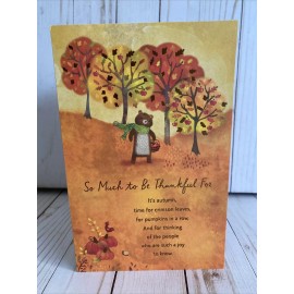 American Greetings Thankful For Autumn Blessings Love Warmth Leaves Pumpkins Thanksgiving Card New