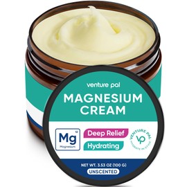 Venture Pal Magnesium Lotion, Topical Magnesium Cream for Sleep, Leg Cramps & Pain, Muscle Relaxation, Calm, Moisturizing Supplement with Coconut Oil, Shea Butter & Hyaluronic Acid, Safe for Kids