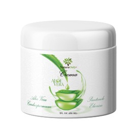 Aloe Vera moisturising and soothing face and body cream for sensitive skin, natural based on organic aloe vera, helichrysum, cardiospermum halicacabum, panthenol and vitamin E.