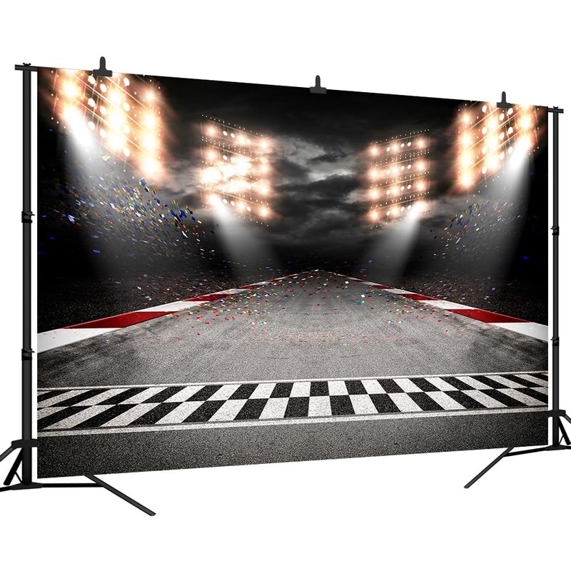 DePhoto 10(W) x6.5(H) FT Race Track Backdrop Race Car Track