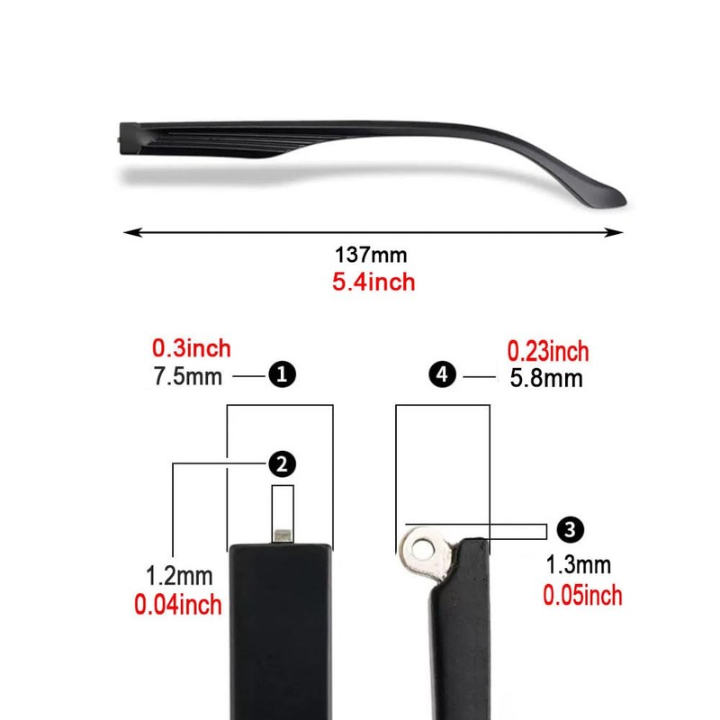 Glasses Frame Replacement Temple Arms 8mm Eyeglasses Repair Legs Eyewear