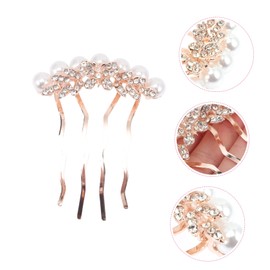 Mikinona Pearl Hair Comb Set of 2 Rhinestone Side Combs Vintage Bridal Hair Accessories