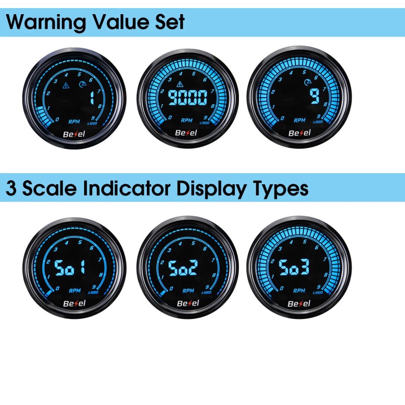 eluto 52mm 10 Colors Tachometer Tacho Gauge W/Cup Tacho Gauge