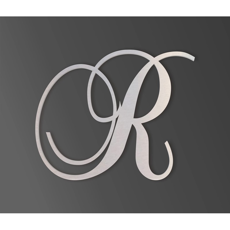 Jess and Jessica Cursive Metal Letter R 6"x7.33" – Wall