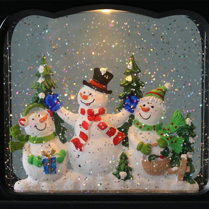 Eldnacele Musical Snow Globe Lantern with Timer, Lighted USB/Battery Operated