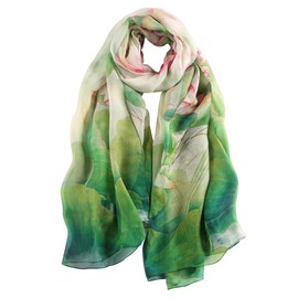 STORY OF SHANGHAI Women's 100% Mulberry Silk Scarf Luxury Ladies Silk Scarves Sunscreen Shawls Wraps For Hair