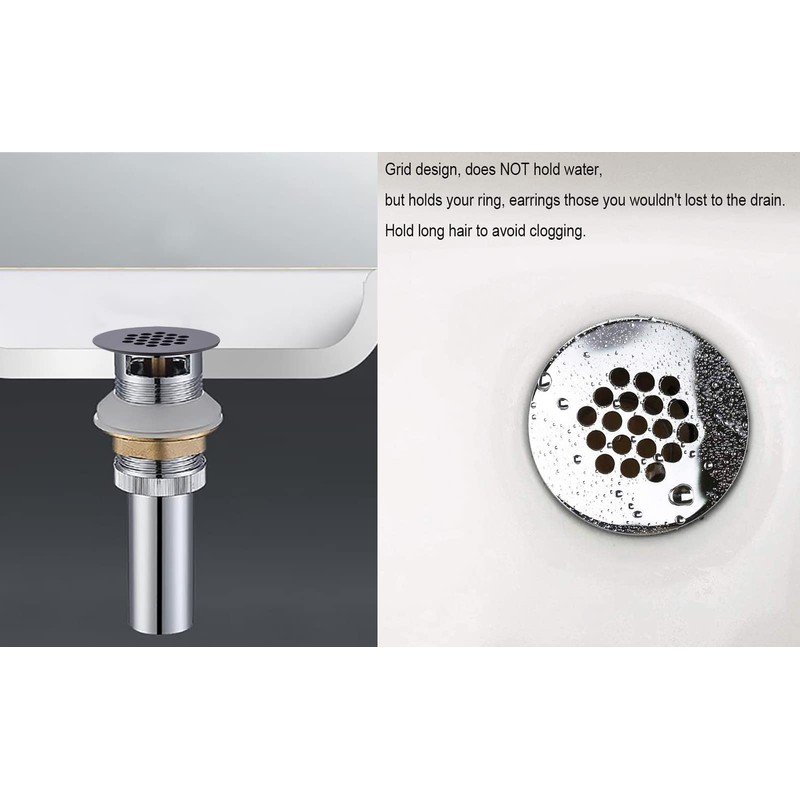 MIFULY Vessel Sink Drain, 19 Holes Grid Drain Strainer Assembly