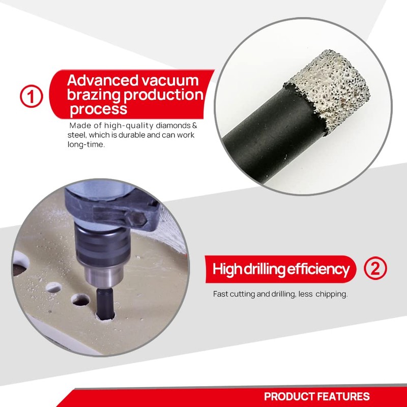 1/4" Dry Diamond Drill Bits for Tile Porcelian Marble Granite