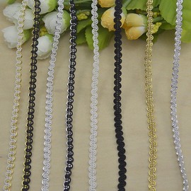 rosenice 0.6 cm 10 m Trimming Trim, Braided Gimp Trim Decorative Fabric Ribbon for Wedding Birthday Party DIY Craft Decoration (Golden)