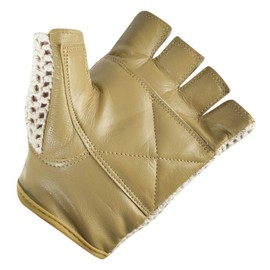 Cycling Gloves Natural Cotton Crochet and Leather