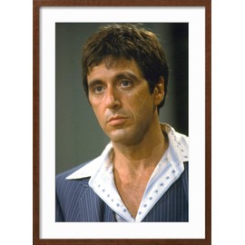 ART.COM Wall Photo SCARFACE, 1983 directed by BRIAN by PALMA Al Pacino (photo) on Brown Frame, 21" x 29"