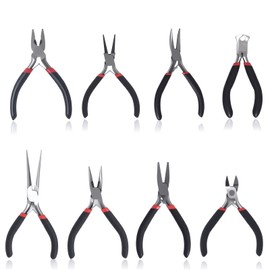 Pmueuff 8 Stück Schmuckzangen Set, Mini Zangen Set mit Tasche, Modellbau Zange,Feinmechaniker Zangen Set für Die Herstellung Von Schmuck, Heimwerker, Profis, Diy, Reparaturen