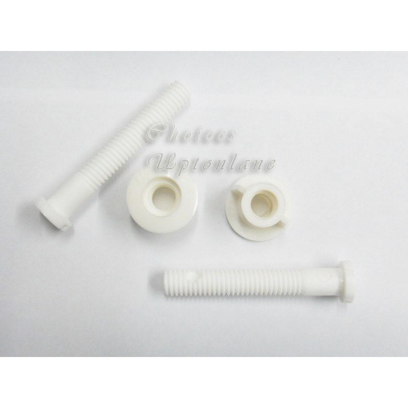 AK Toilet SEAT White Nylon Hinge Replacement Fixing Bolt Set