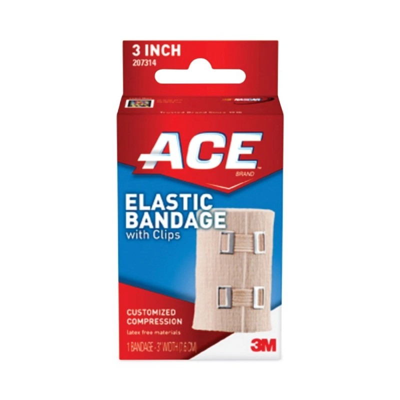 ACE 207314 3" x 64" Elastic Bandage with E-Z Clips
