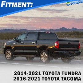 Osompar Tailgate Handle w/Rear Camera Hole Liftgate Latch Handle with Key Lock Cylinder for Toyota Tundra 2014-2021 Toyota Tacoma 2016-2021 Replaces 69090-0C090 69090-0C091 Chrome