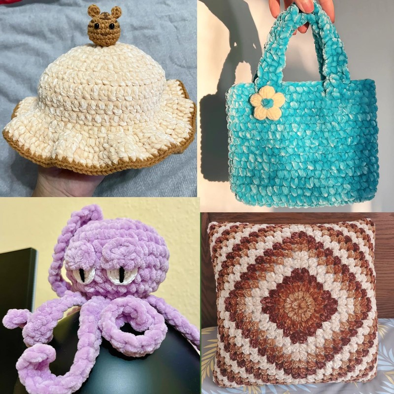 2 Pack Chunky Chenille Yarn for Crocheting, Baby Yarn for