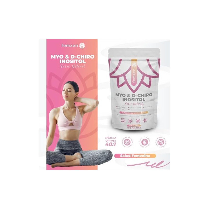 Myo Inositol Chiro Mezcla Ácido Fólico Vitamina Zinc Inulina Suplemento