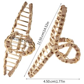 Healvian 3pcs Vintage Metal Hairpin Claw Clip for Women Thick Hairclip Ponytail Holder Hairstyle Hair Clips Random Color