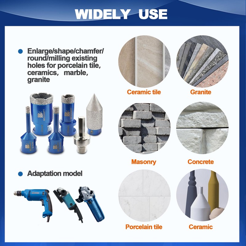 Diamond Drill Tile Drill Bit Set - 6/8/20/35 mm Diamond