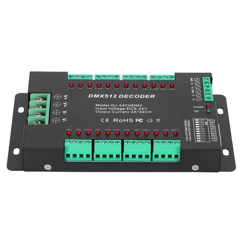 24 Channel DMX512 Decoding Controller LED Color RGB Strip Lights