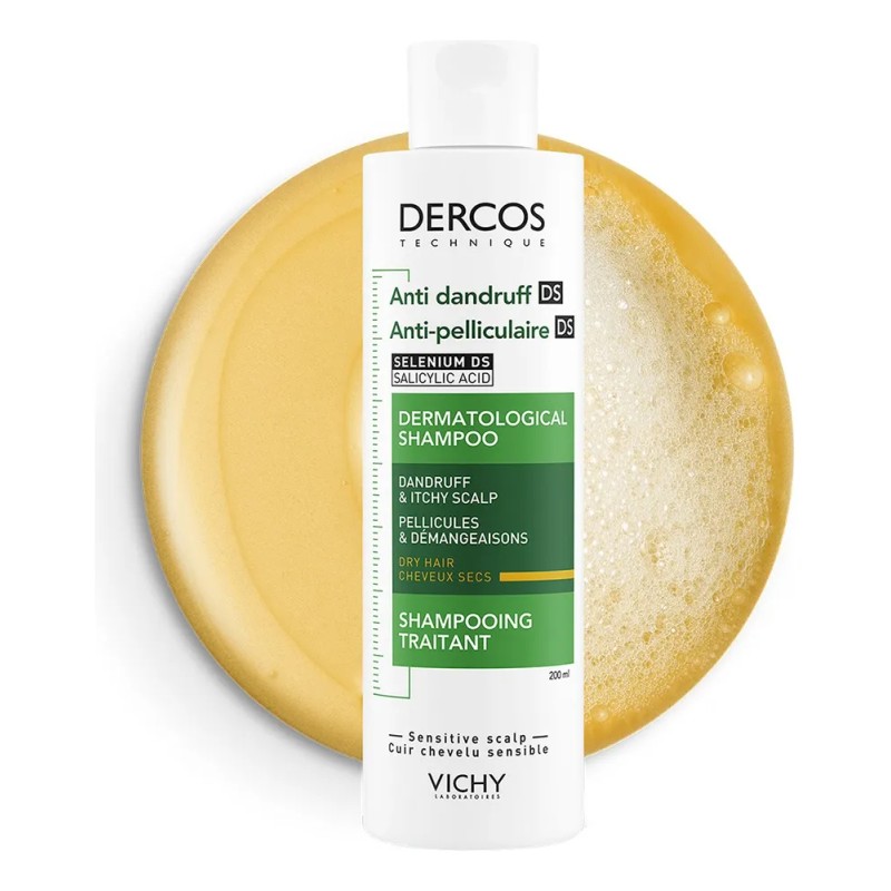 Shampoo Anticaspa Vichy Dercos Para Cabello Seco 200 Ml