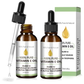 2 Bottles Vitamin E Oil Vitamin E Oil Organic for Cosmetics, Natural and Organic, Tightens and Cushions the Skin, Reduces Fine Lines and Scars, Anti-Ageing, for Face and Body