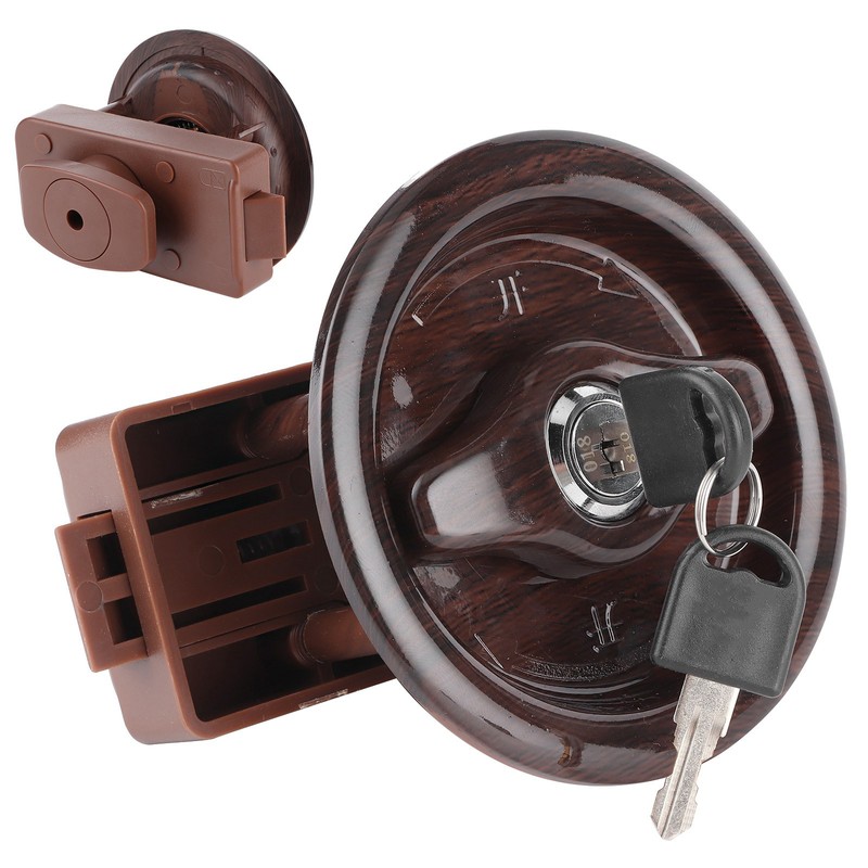 RV Toilet Bathroom Door Lock with 2 Key for Caravan