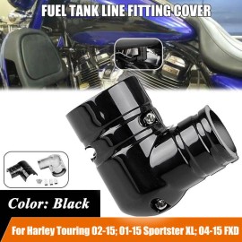 Unbranded Black Fuel Line Fitting Cover For Harley Touring Dyna Super Glide EFI FXDI FLD