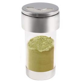 Newness Mesh Shaker or Salt Shaker, Stainless Steel Salt Dispenser, Clear Acrylic Seasoning Fine Mesh Shaker with Rotating Cover, 3.7 Ounces (110 Milliliter)