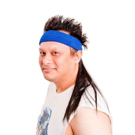 Mullet On The Go - The Black Mamba Mullet Headband Wig, One Size