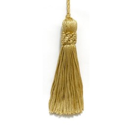 DÉCOPRO Set of 10 Light Gold Crown Head Chainette Tassels / 4 Inch Long with 2 Inch Loop / Basic Trim Collection / Style# CT04 Color: Light Gold - B7