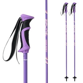 Zipline Lollipop 14.0 Graphite Carbon Composite Ski Poles – Lightweight Ergonomic Grip, Vibration Dampening, Groomers and Freestyle. Choice of Olympic Skiers (Lavender, 40" in./102 cm)
