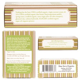 Shea Terra Organics Cuidado del cabello a base de hierbas - Champú y barra de spa de argán y ghassool | Champú para fortalecer y acondicionar el cabel
