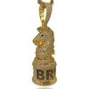 ICEDIAMOND Sparkling CZ Diamond Knight Chess Pendant Chain Necklace, 18K
