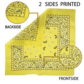 HankieWorld Bandanas 3 pack 22 inch Cotton Paisley Kerchiefs for Men and Women(Cowboy)