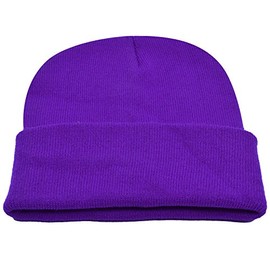 PZLE Skull Cap Purple Mens Knitted Hats Stocking Cap Purple Beanie Purple â¦