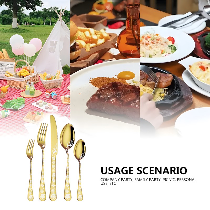 20-Piece Silverware Set Service for 5 Stainless Steel Flatware Cutlery