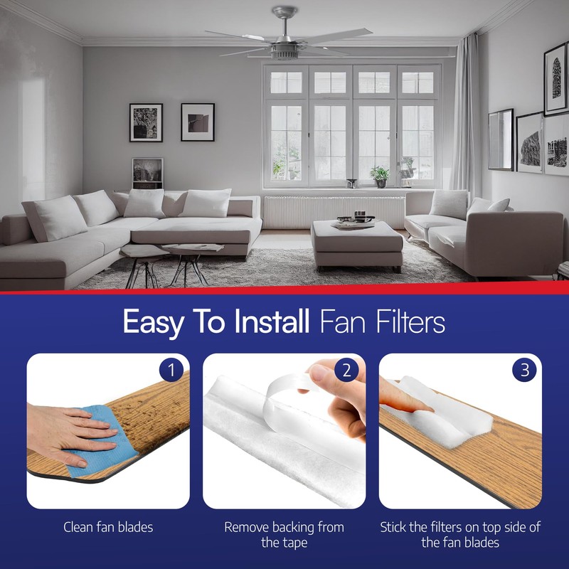 BioStrike Ceiling Fan Blade Air Filter - Dust & Allergen