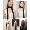 GUZOSJO Solid Color Long Neckerchief Pure Skinny Scarf Necktie Handbag