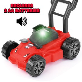 ArtCreativity Kids’ Lawn Mower Toy - 21 Inches Tall - Gardening Lawn Mower for Kids with Startup Sound and Wheels with Realistic Motor-Like Sound - Play Outdoor Push for Boys and Girls 3,4,5,6,7,8