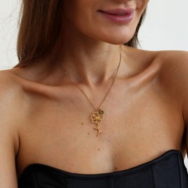 foyjoey 18K Gold Plated Dainty Birth Flower Necklace for Women Minimalist Birth Month Birthstone Necklaces Flower Jewelry Mothers Day Bridesmaid August