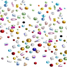 UUYYEO 460 Pcs Colorful Nail Art Rhinestones and Charms Mixed Shape Nail Gems Multi Shape Nail Jewels Heart Round Geometric Nail Gem Stones Flatback Craft Gemstones Crystals for Nail Clothes Shoes